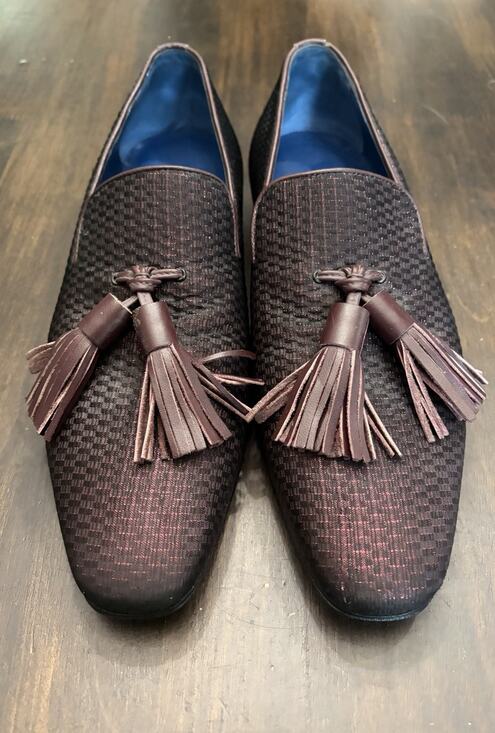 Sebastian Cruz Couture Men’s Burgundy Diamanté Loafers Tassle 41 Size 8 $1495 main image 9